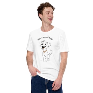 Unisex t-shirt,gift for dog mom,dog daddy,Puppy Cartoon TShirt,Line Art Tee for Dog Lovers,Cheerful Pet Shirt