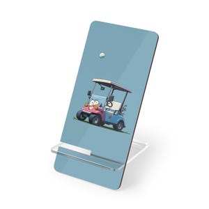 Golf Cart Phone Stand: Vibrant Desk Decor, Gift for Golfer
