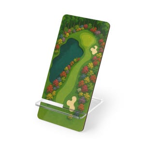 Golf Course Phone Stand: Vibrant Mobile Display