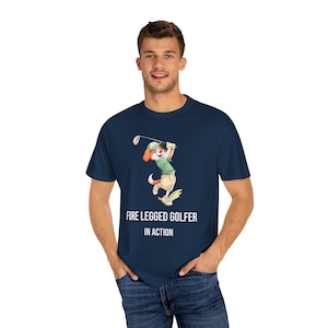 Funny Dog Golf T-Shirt, Cartoon Golfing Tee for Men Women, Gift for Golf Lovers, Unisex Golf Shirt, Casual Weekend Sports Top