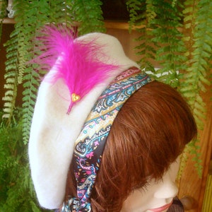 womens beret creamwool beret mini beret tam cream tam cream beanie Small French Beret Hat Small Beret Small French Beret Hat