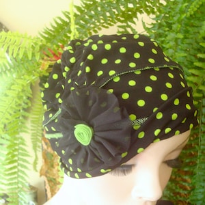 womens bathing cap  womens chemo headwear bathing cap chemo slouchy Hat cancer Headcover spotted bathing cap