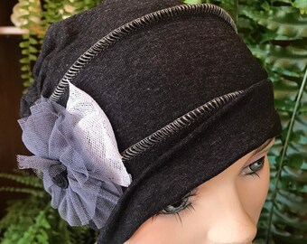 womens Hat choose dark grey turban hijab chemo soft hat viscose cool breathable headcover