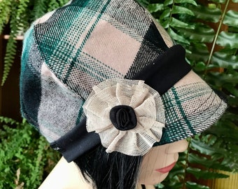 womens hats newsboy winter tartan hat chemo hats soft hat cosy hat peak cap