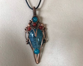 Dragon Vein Wire Wrap pendant copper wire wrap pendant