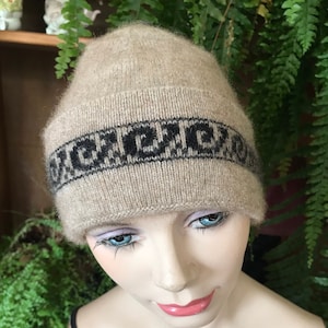 Womens beanie possum merino beanie winter wool cap brown possum merino hat