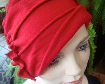 Merino di chemio cappello slouchy testa cappello chemio headwear ricco rosso chemio coprire regalo chemio