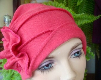 Miscela di chemio cappello merino slouchy Hat chemio headwear chemio coperchio testa chemio regalo melone rosa