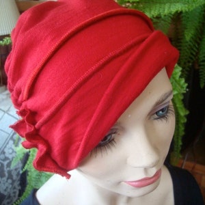 Chemo Hat slouchy merino Hat chemo headwear rich red chemo head cover chemo gift
