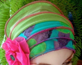 Summer Hat womens Soft Chemo Headwear lightweight colourful Beanie Headcover cloche