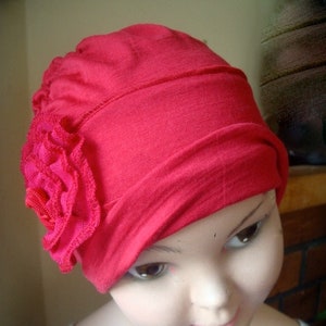 girls hat soft childs chemo hat beanie chemo grey or red soft knit chemo headwear  for child  girl