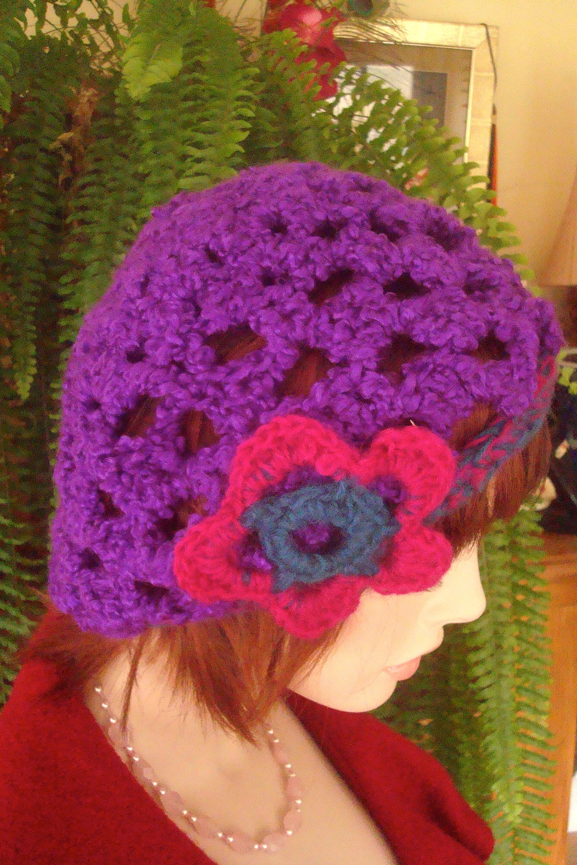 9856 Women\'s Beret Hat, Crochet Lavender Purple, One Greta beret – crochet pattern – Cucurucu Crochet main image 4