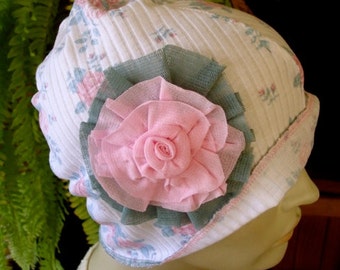 Bonnet de nuit avec fleur Bonnet de nuit chimio pour femme 100 % coton
