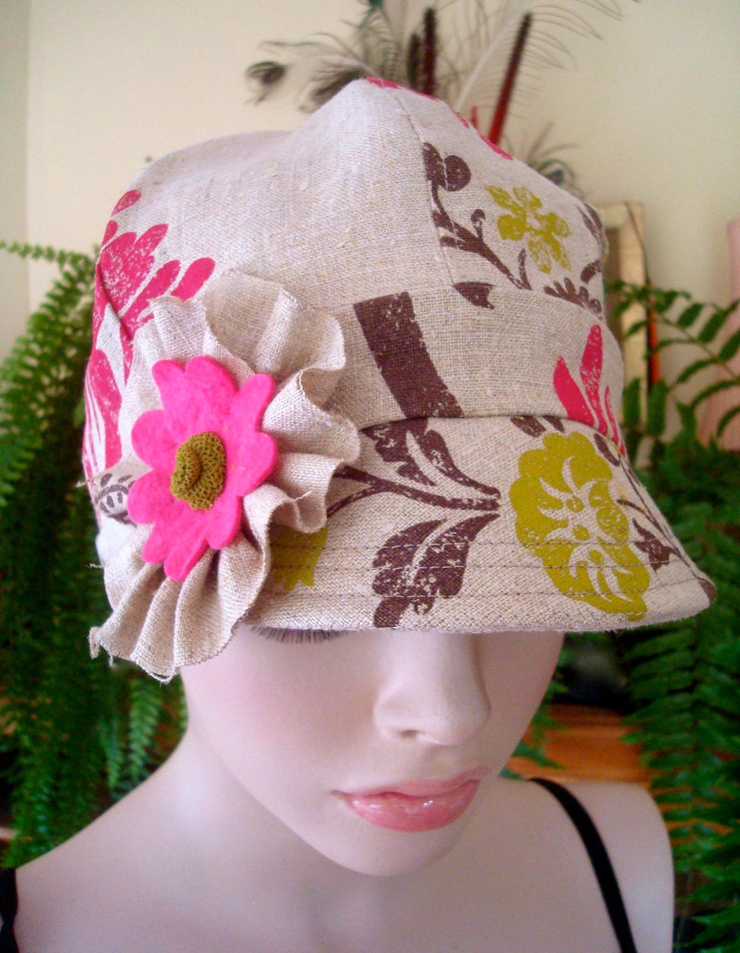 Womens Newsboy Womens Hat Linen Hat Linen Cap Peak Cap Soft Etsy