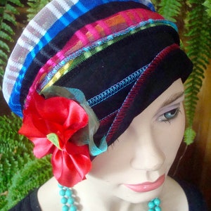 womens chemo hat bright stripes chemo headwear chemo hat chemo head cover cancer hat chemotherapy hat