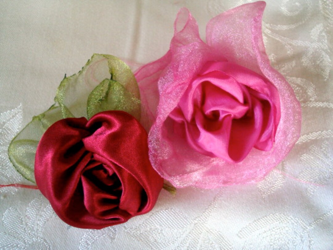 Working The Roses Pattern Rose Pattern Fabric Rose Tutorial Handmade Flower Ruched Ruffled Rose ...