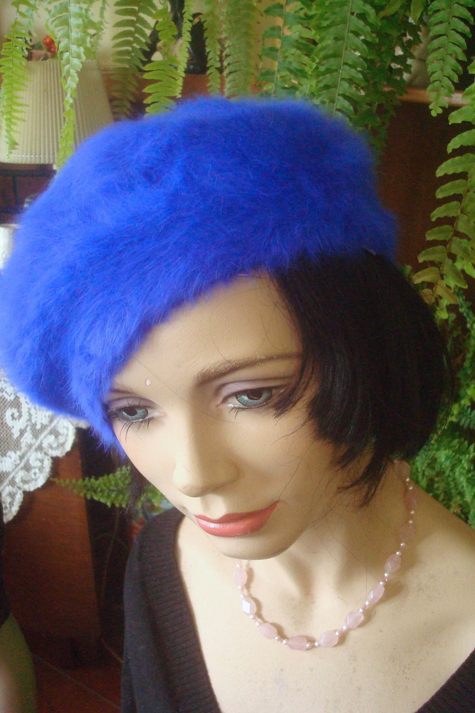 Blue Angora Beret - Etsy display picture 3