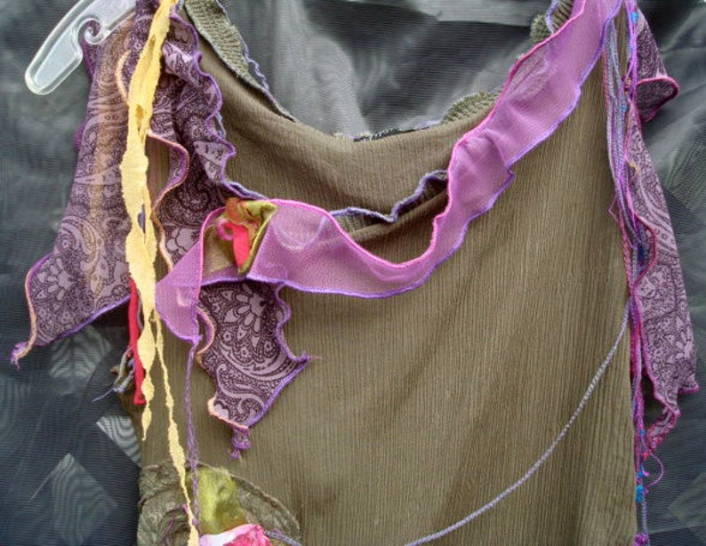 khaki silk top