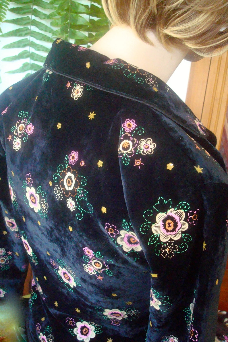 womens jacket embroidered jacket vintage jacket black jacket velveteen jacket evening jacket