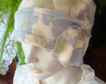 womens Hat Chemo hat cloche woollen hat floral beanie