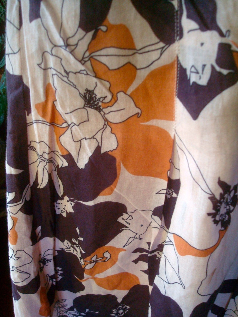 womens skirt OOAK vintage floral ladies large cotton skirt summer skirt autun tones skirt