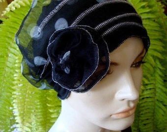 chemo hats chemo soft hat chemotherapy hat chemo gift alopecia soft hat black and white