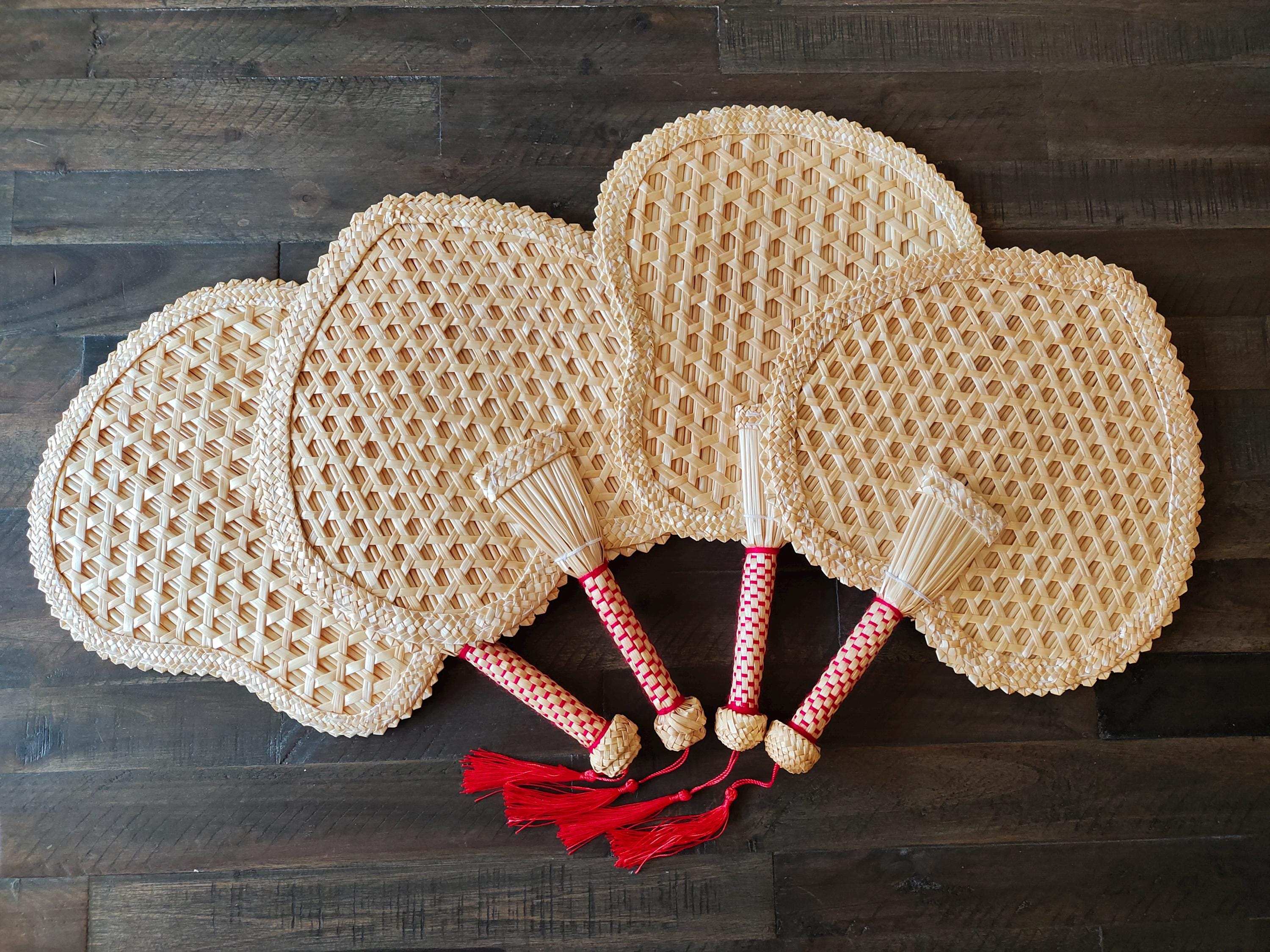 Hand Fans Natural Straw Fan Wedding Fans Rustic Home