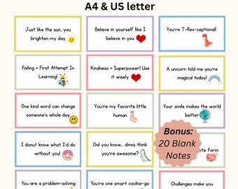Lunchbox Notes for Kids: Positive Affirmations, Back to School (Digital Download)
