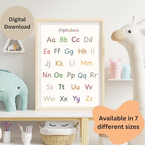 Educational Posters, ABC Poster, Preschool Posters, Nursery Prints, Classroom Decor, Playroom Decor, Homeschool Printable, Digital download