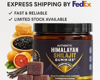 Authentic Himalayan Shilajit Gummies | Sweetened with Organic Manuka Honey | Natural Wellness & Vitality