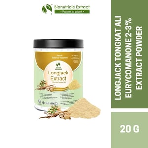 Bionutricia Tongkat Ali Root Extract Powder  High Eurycomanone  Natural Men&#39;s Supplement for Energy & Vitality (20g/100g)