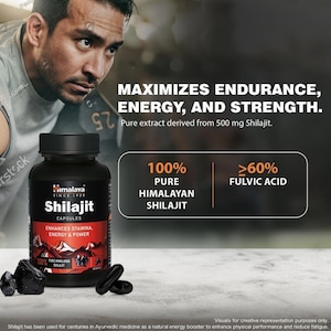 Premium Himalayan Shilajit 60 Capsules -Authentic Herbal Supplement for Wellness and Vitality for Men