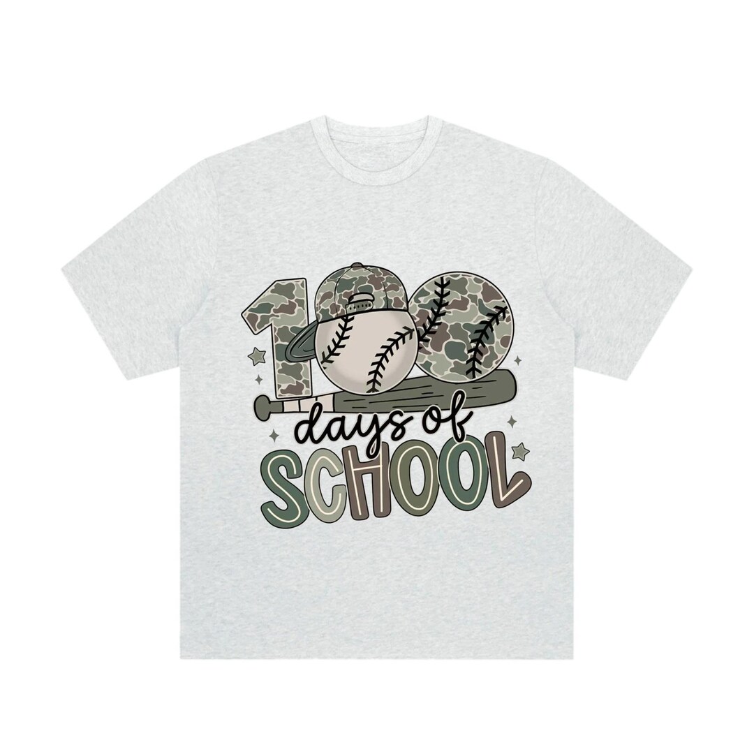 100 Days of School Baseball Camo Shirt, Funny Boys 100th Day T-shirt, I ...