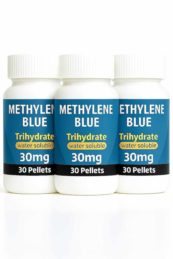 Methylene Blue Tablets: 99.995% Pure, USP Grade, 90 Tablets (3x 30 Tab Bottles)