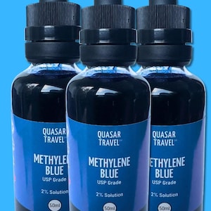 Methylene Blue 2% Concentrate (3 Bottles) , 50ml Glass Dropper, Ultra High Quality USP Grade, Free of Formaldehyde, Canadian Made