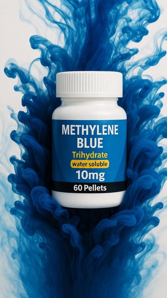 Methylene Blue Tablets | USP Grade, 99.995% Pure, 10mg x 60 Count (600mg)