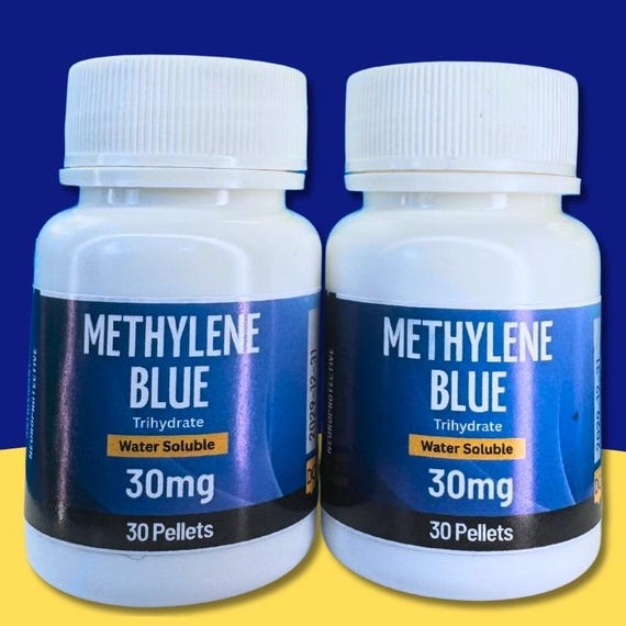 Methylene Blue (two Bottles), Highest Quality, 99% Purity. USP Grade, 30 tablets x 2