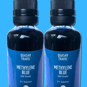 Methylene Blue 2% Concentrate (2 bottles) , 50ml Glass Dropper, Ultra High Quality USP Grade, Free of Formaldehyde, Canadian Made