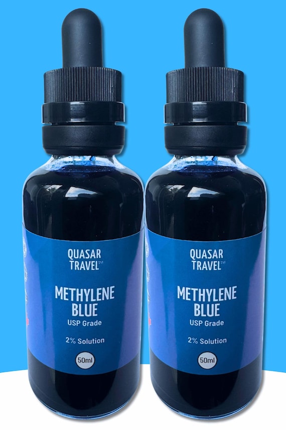 Methylene Blue 2% Concentrate (2 bottles) , 50ml Glass Dropper, Ultra High Quality USP Grade, Free of Formaldehyde, Canadian Made