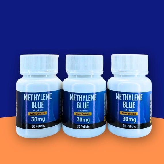 Methylene Blue (3 bottles), Highest Quality, 99% Purity. USP Grade, 30 tablets x 3 (90 tablets total)