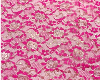 80s Crinkle Cotton Solid Fuchsia Coral Pink 52 W x 134 L = 3.7 Yards
