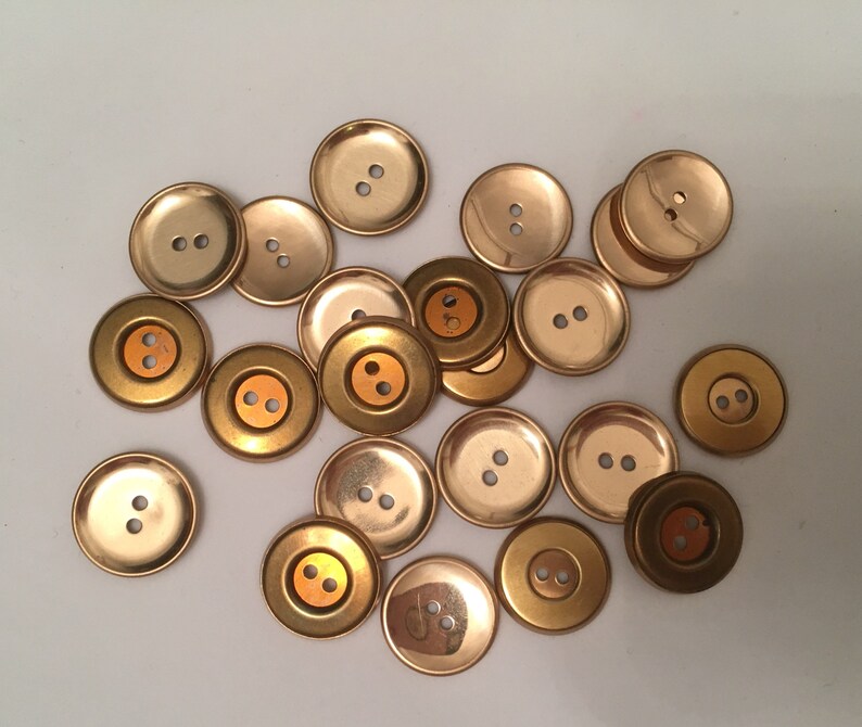 Gold Medium Button Sew Through Button Metal Sewing Buttons Etsy