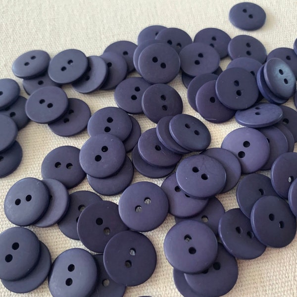 Medium navy sewing buttons 15mm 5/8inch sewing buttons, 6 plastic buttons, sew through button