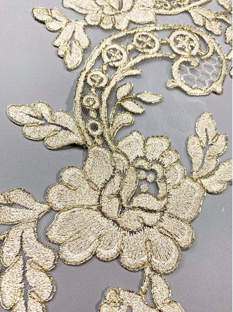 Gold Metallic Applique Applique Lace Pair for Lyrical Dance Etsy