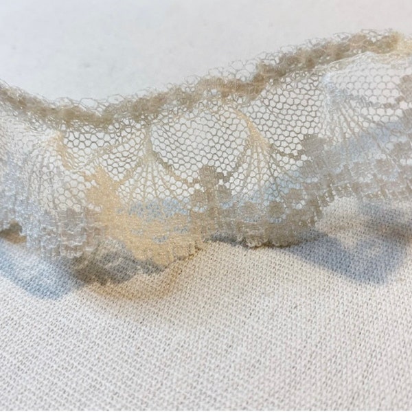 Ivory lace ruffle trim bridal lace trim bridal trim floral lace ruffle trim