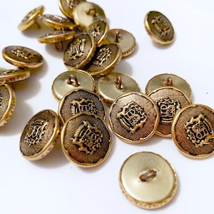 Medium button antique gold button finish plastic sewing buttons 3/4&quot; 19mm antique gold vintage sewing button 6 to the order