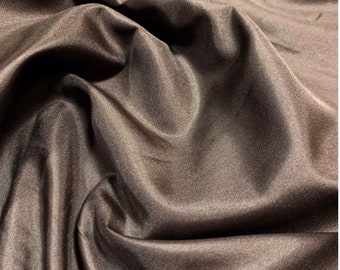 Brown Pongee Lining Fabric, Lightweight Poly, 60" Wide, Dress Lining