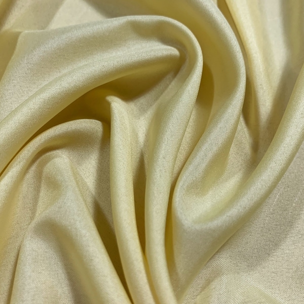 Light Yellow lining Pongee lining 60" by the yard light weight lining dress Fabric 60" wide soft fabric, poly lining, fabric lining