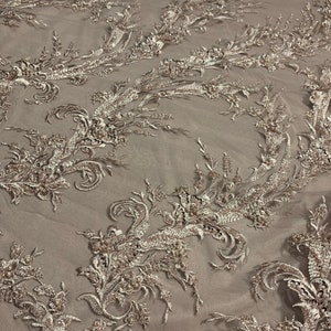 Champagne Large Scale Embroidered Lace Braylee