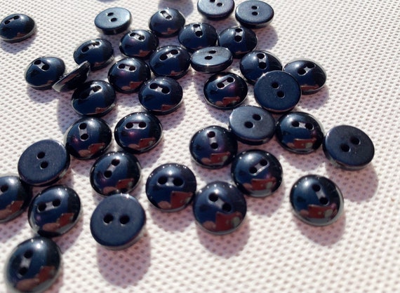 Different Sizes of Black Hand Dyed Buttons, Qty 20, by Just Another
